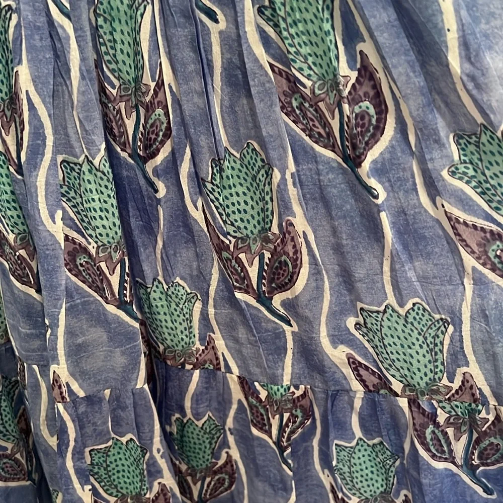 BELL Blue and Green Patterned Dress - Picture 3 of 5